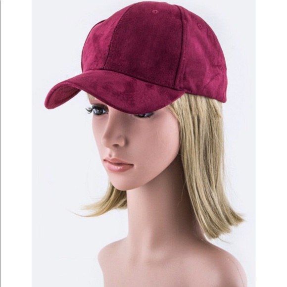 Burgundy Suede Cap - Picture 4 of 5